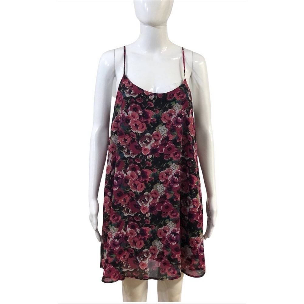 Rue 21 Dress Womens Medium Floral Sleeveless Crossback Pink Beachy Cottagecore
